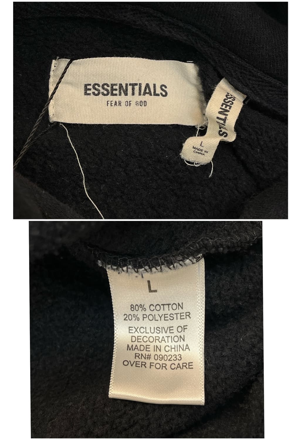 피어오브갓 에센셜 기모 후드티 블랙 L #csz3767 상품이미지3