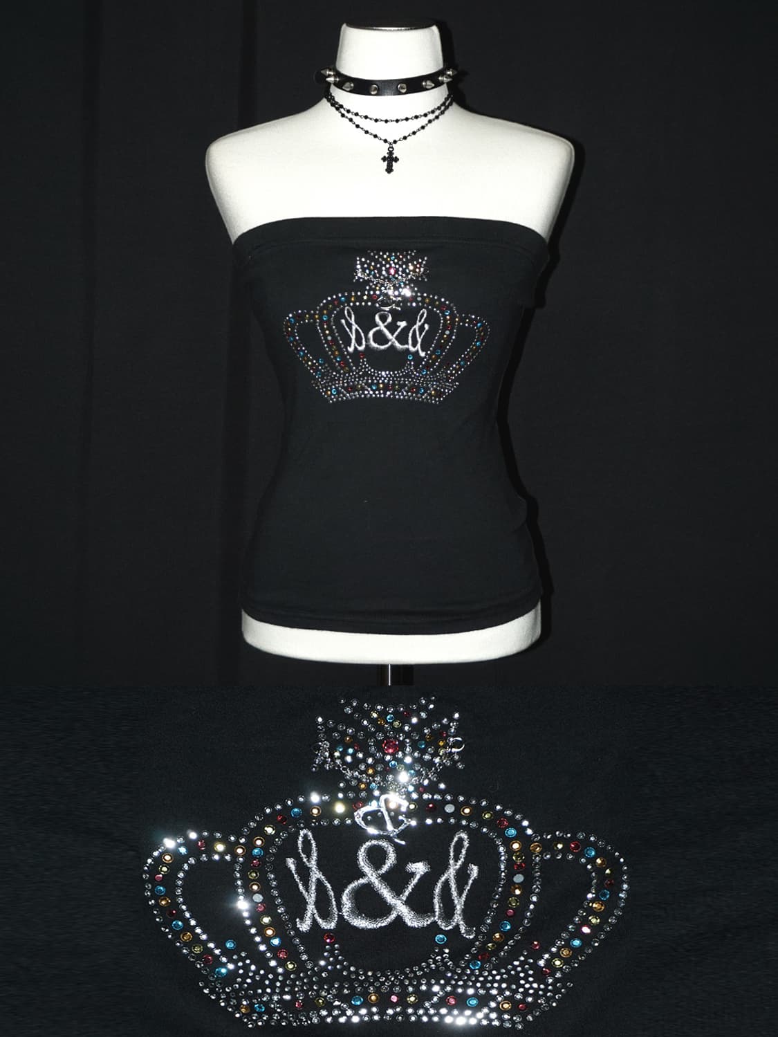 y2k crown rhinestone top  상품이미지1