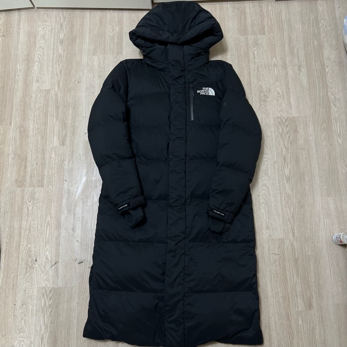 노스페이스 아틀레틱 로고 구스다운 후드 롱패딩 M/95  상품이미지1