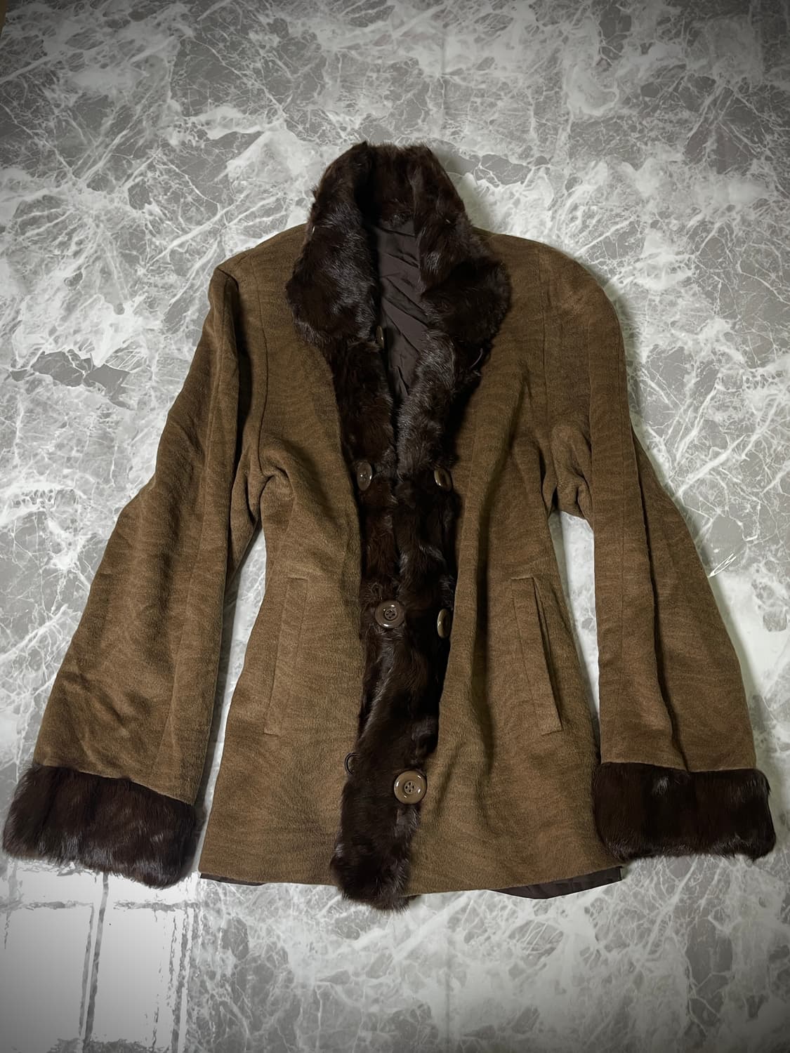 fur button jacket 상품이미지1