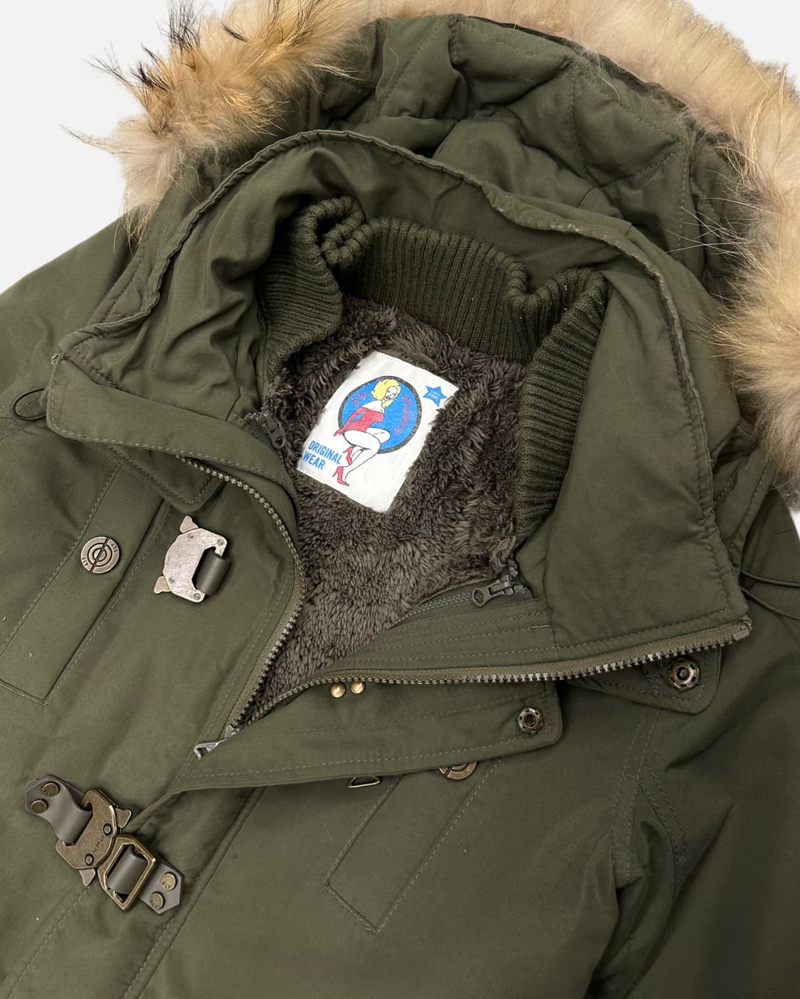 SLY military khaki fur hood jumper 상품이미지5