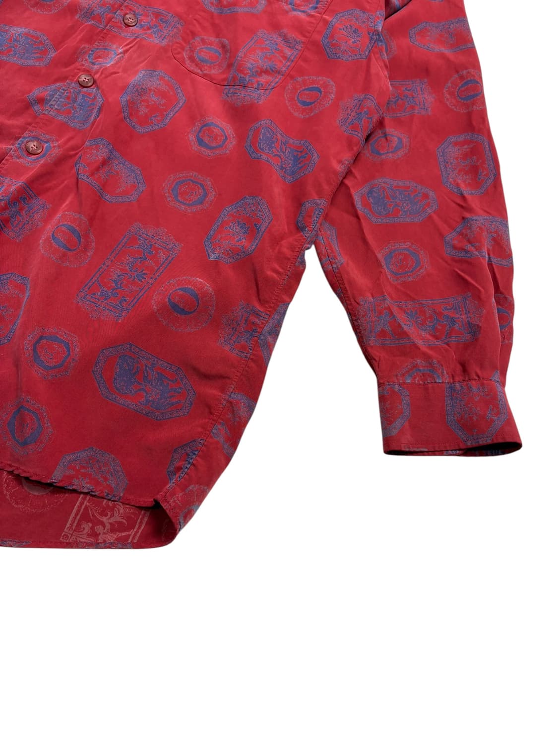 스리스챤 디올 빈티지 실크 셔츠 레드 상품이미지4