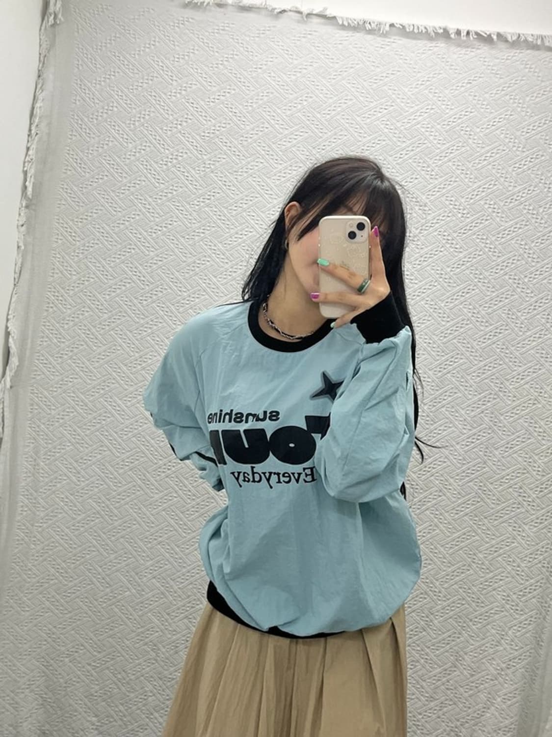 랩스튜디오 올드스쿨 하늘색 바람막이 맨투맨 M C06577 상품이미지1