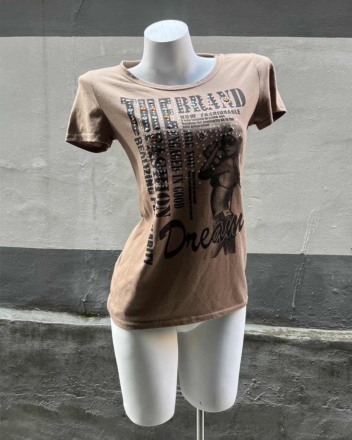 Y2K Glam Studded Print T-shirts 상품이미지4