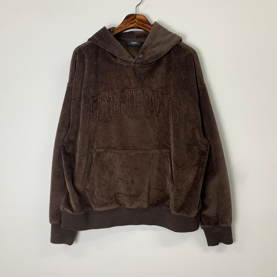 Lee 리 브라운 벨루어 후드티 상품이미지2
