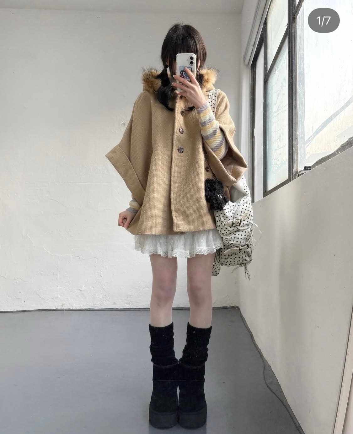 일브 빈티지 케이프 코트 사와코 일녀 라떼갸루 히메가루 리즈리사 세실맥비 상품이미지1