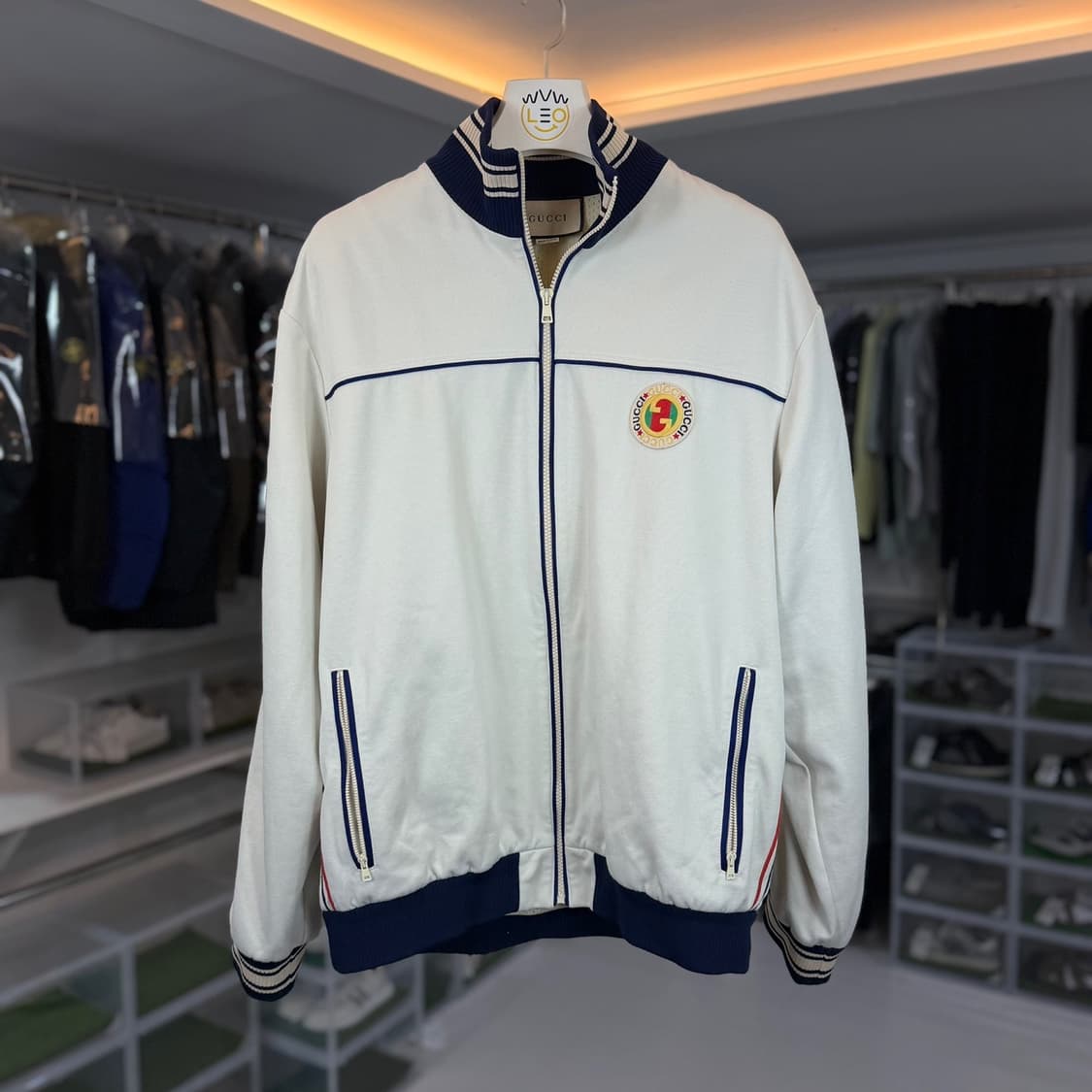 [정품] 구찌 테크니컬 스트라이프 저지 집업 (XL) 상품이미지1