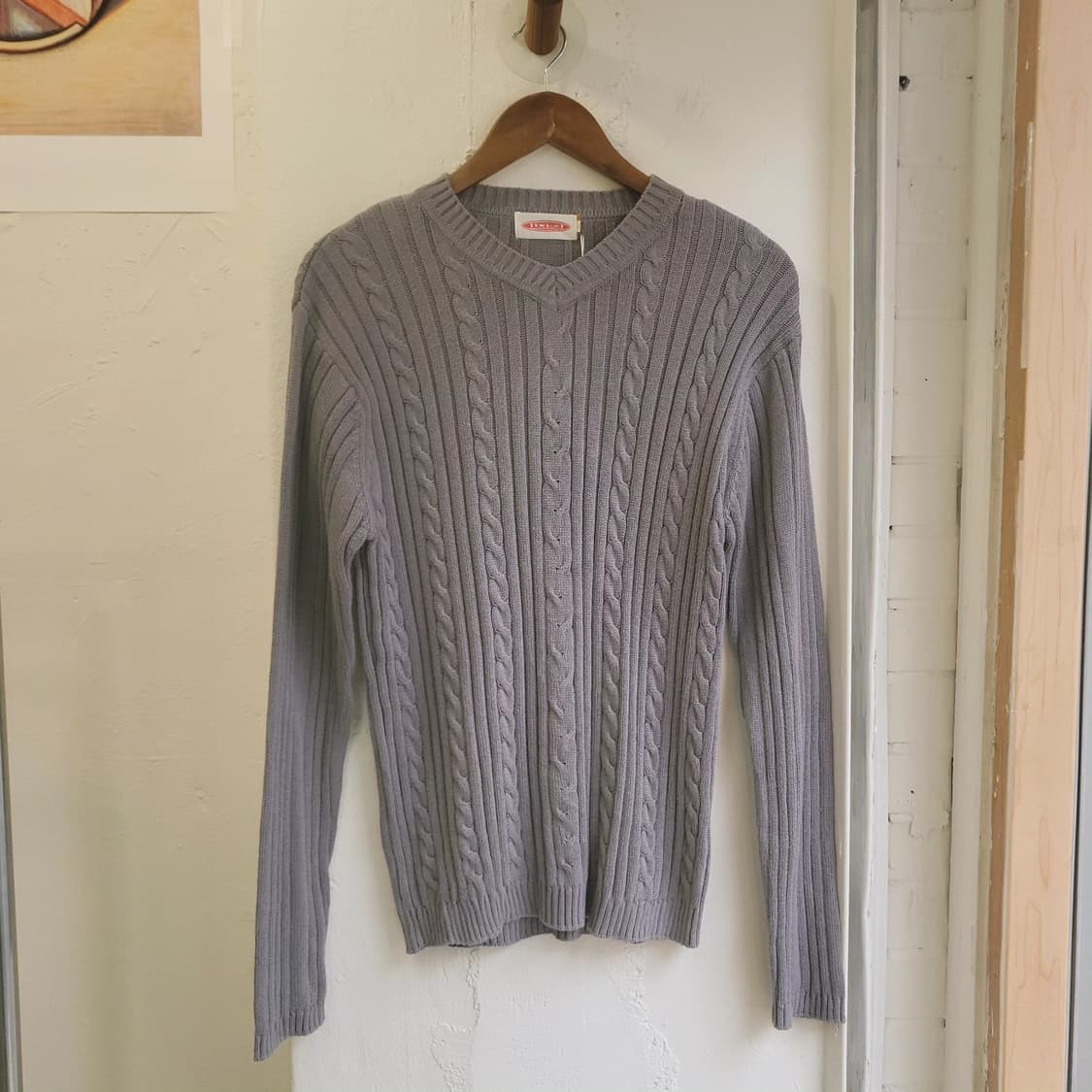 블루그레이 케이블 면니트 상품이미지2