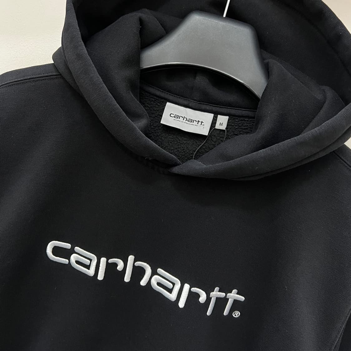 칼하트 WIP 로고 블랙 스웻 후드티 M 상품이미지3