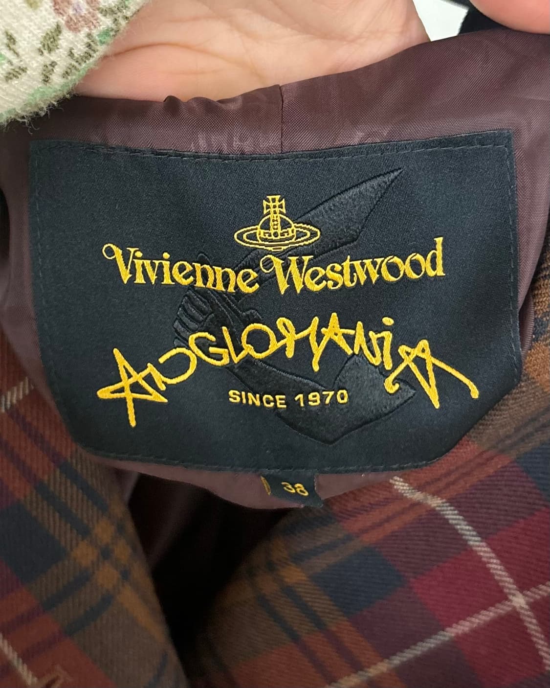 비비안 웨스트우드 버건디 체크 울 블레이저 자켓 상품이미지7