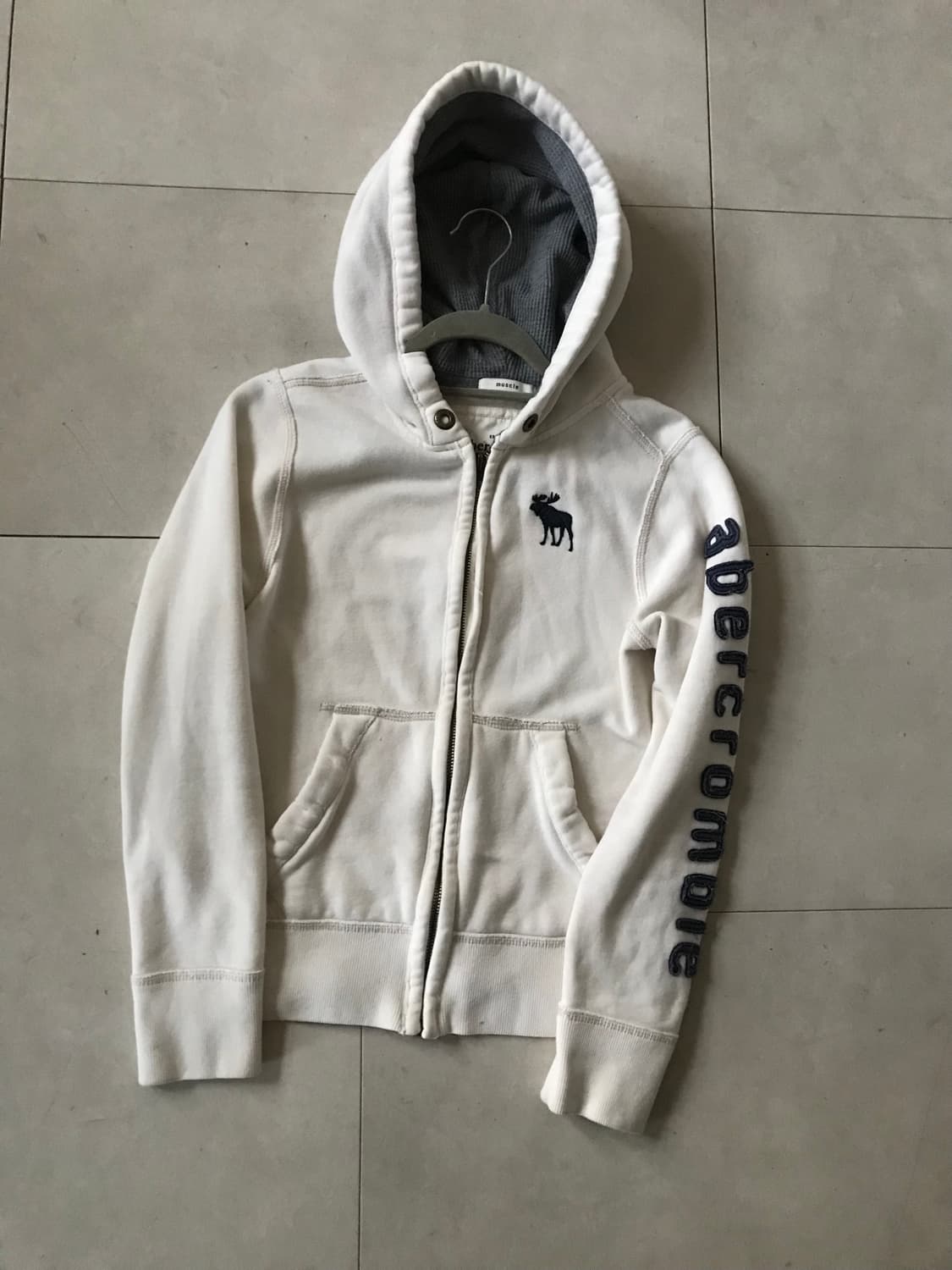 아베크롬비 아이보리 스티치 후드집업 상품이미지7