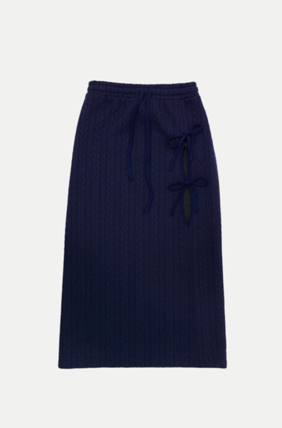 콜로신스 패딩 롱 스커트 네이비 상품이미지2