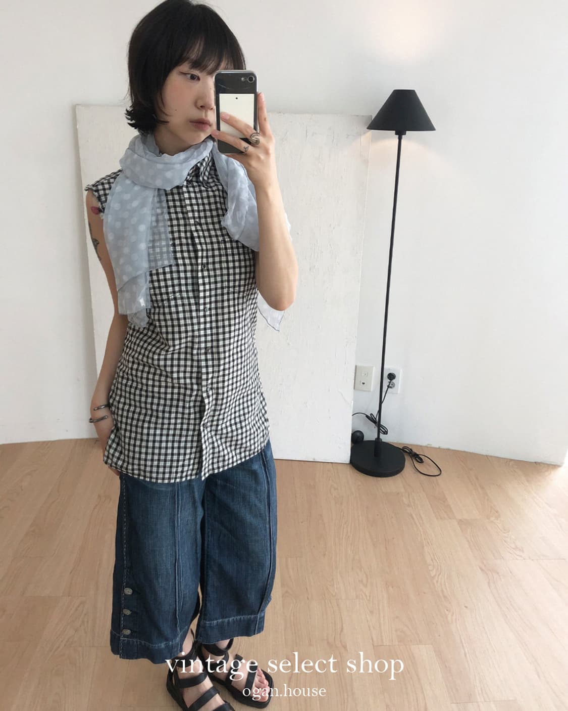 vintage DIESEL check cut-off shirts 상품이미지4