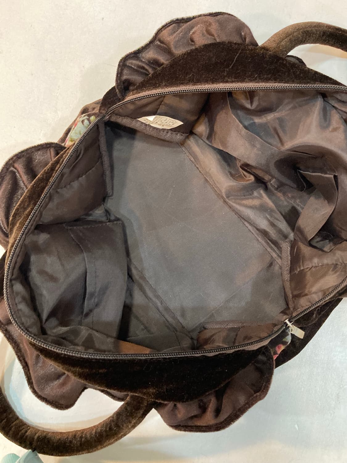 일본빈티지) 벨벳 로즈 가방  상품이미지4