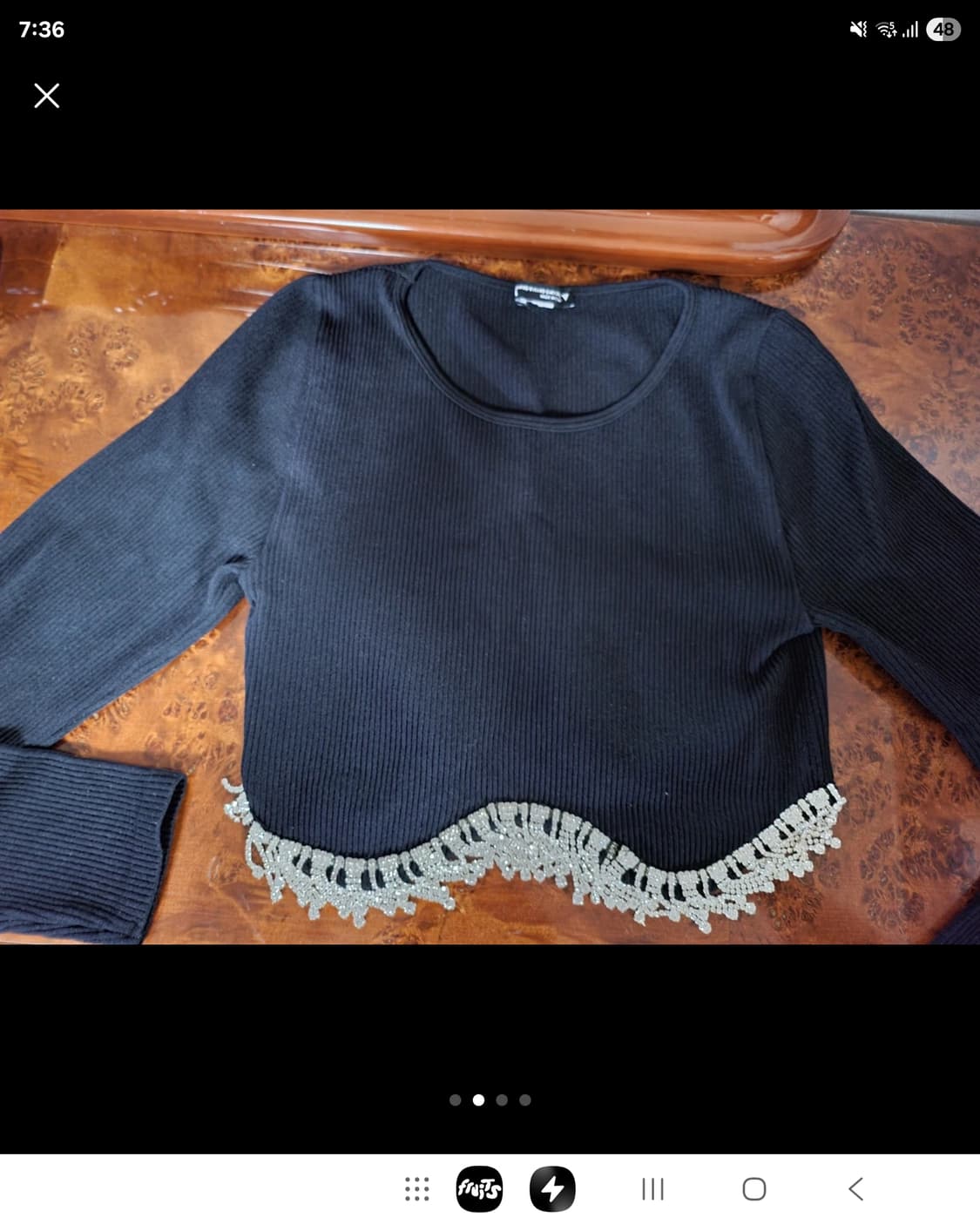 자라 쥬얼리 크롭 니트 스웨터 상품이미지5