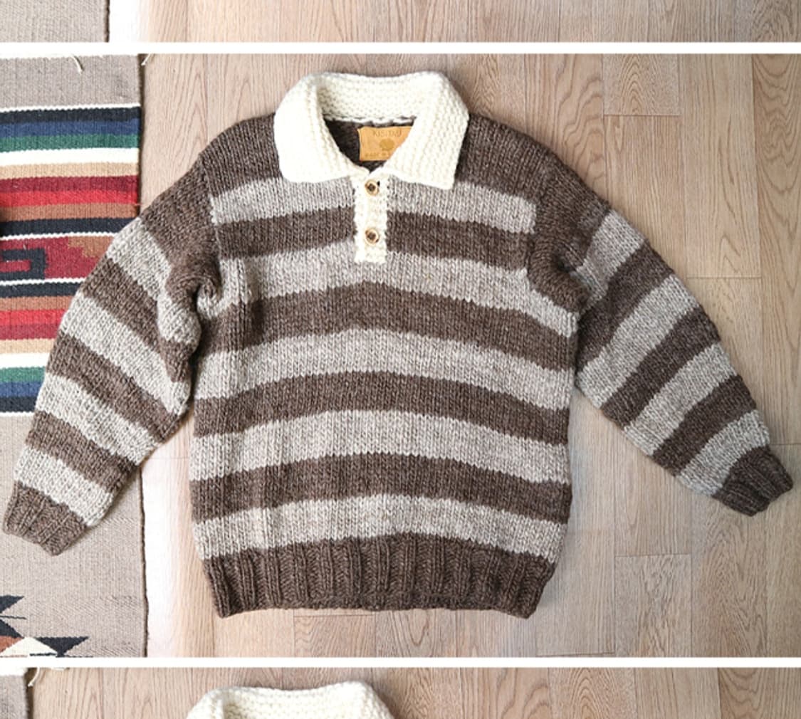 
캐나다 핸드메이드 양모100% 인디언 코위찬 럭비 스웨터  상품이미지2