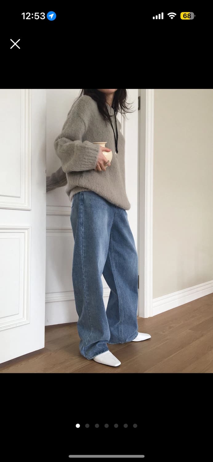 미닝아웃 meaningout 블루 데님팬츠 상품이미지1