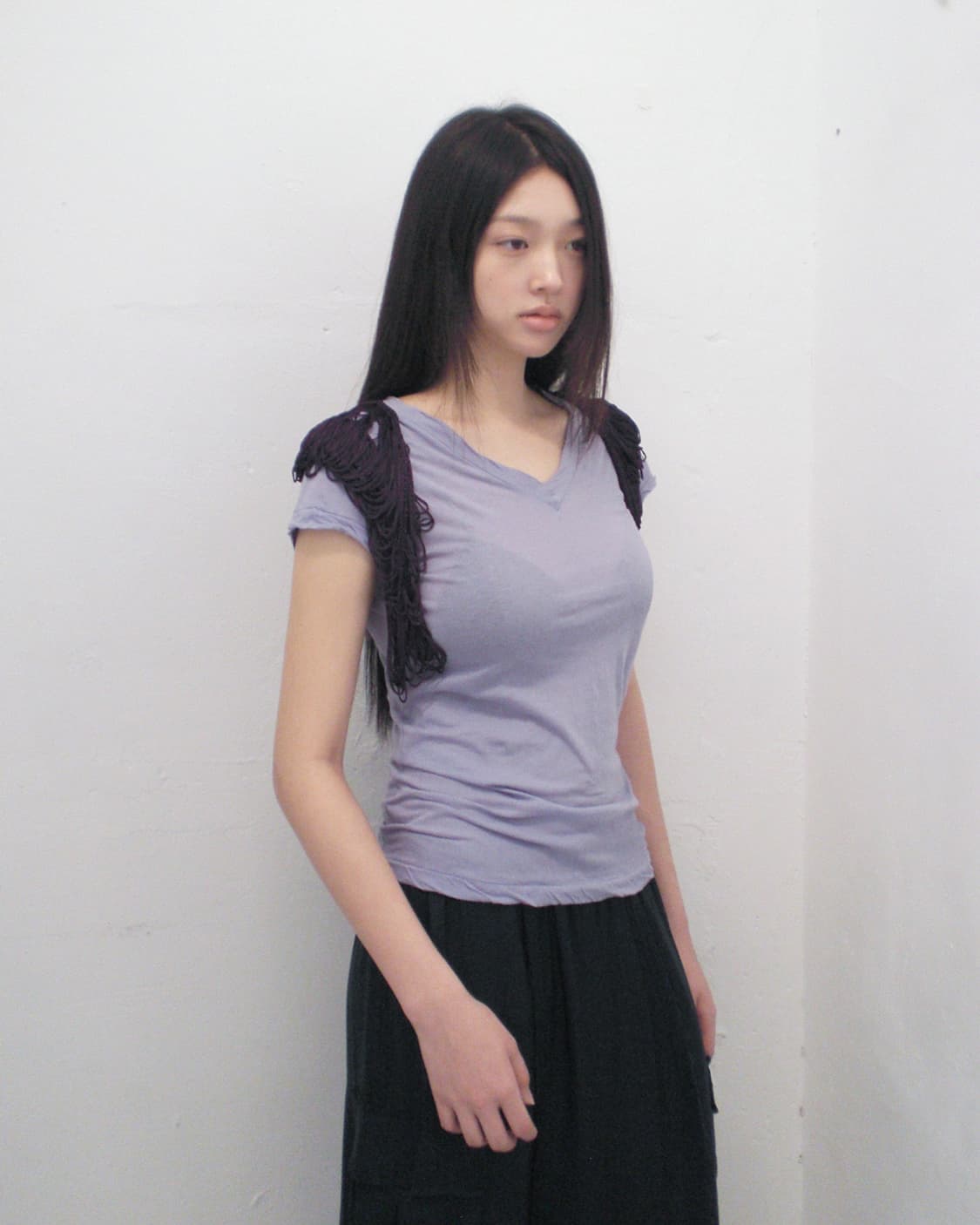 SACAI AD2009 fringe shoulder t-shirt 상품이미지2