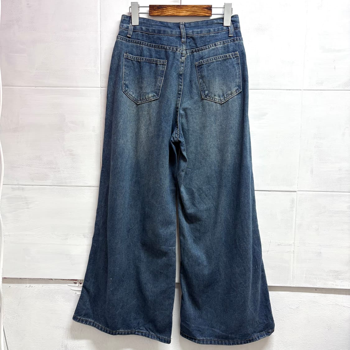 핀턱 데님 와이드 팬츠 (JPN) 상품이미지4