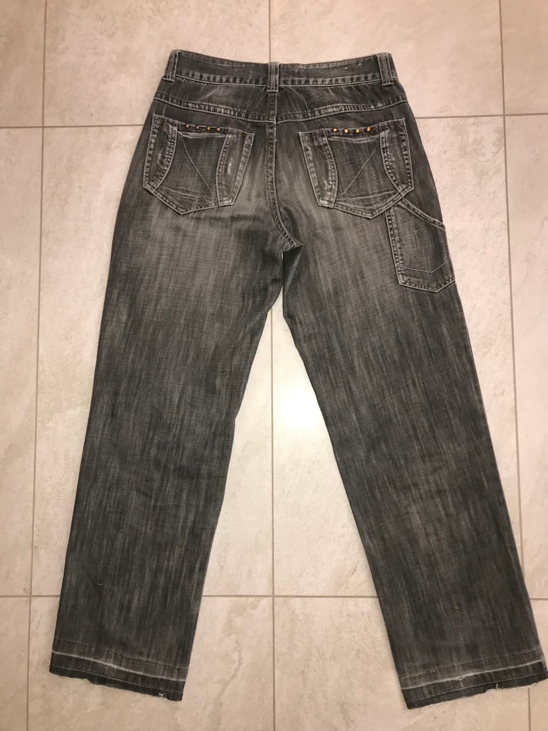 빈티지 스터드 흑청 워싱 진 상품이미지3