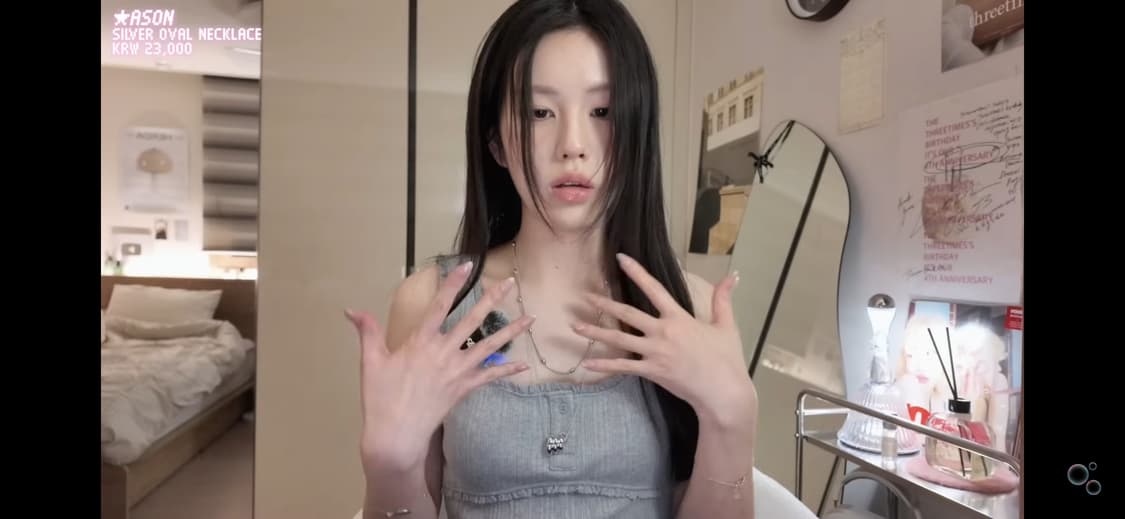 단종상품) 애즈온 목걸이 SILVER OVAL NECKLACE 실버 상품이미지2