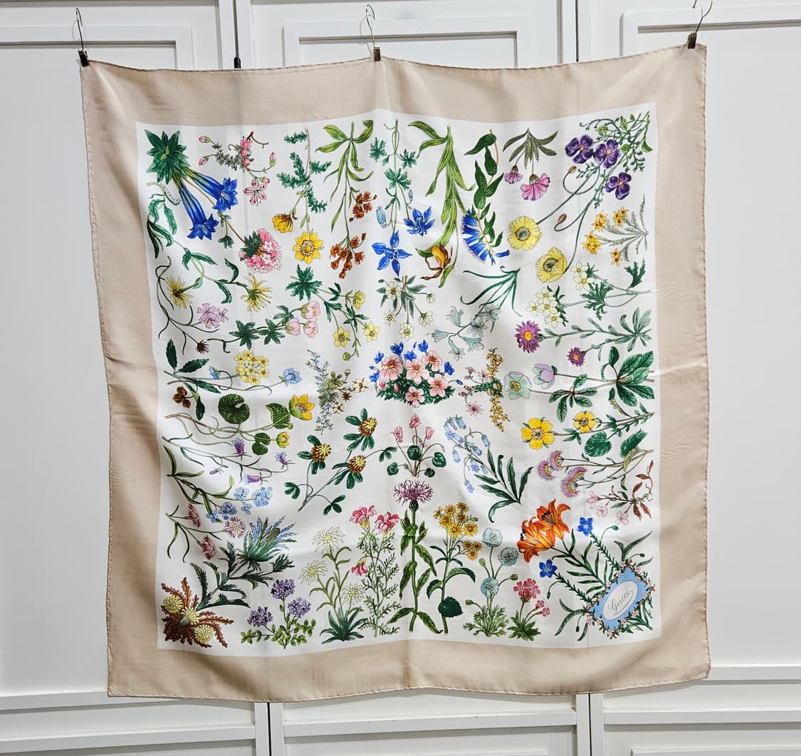 (구찌) 플로라빈티지 실크 스카프 상품이미지1