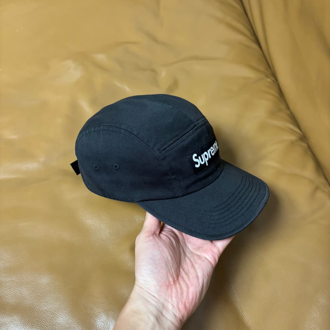 Supreme 슈프림 블랙 캠프캡 모자 (Washed Black) 상품이미지3