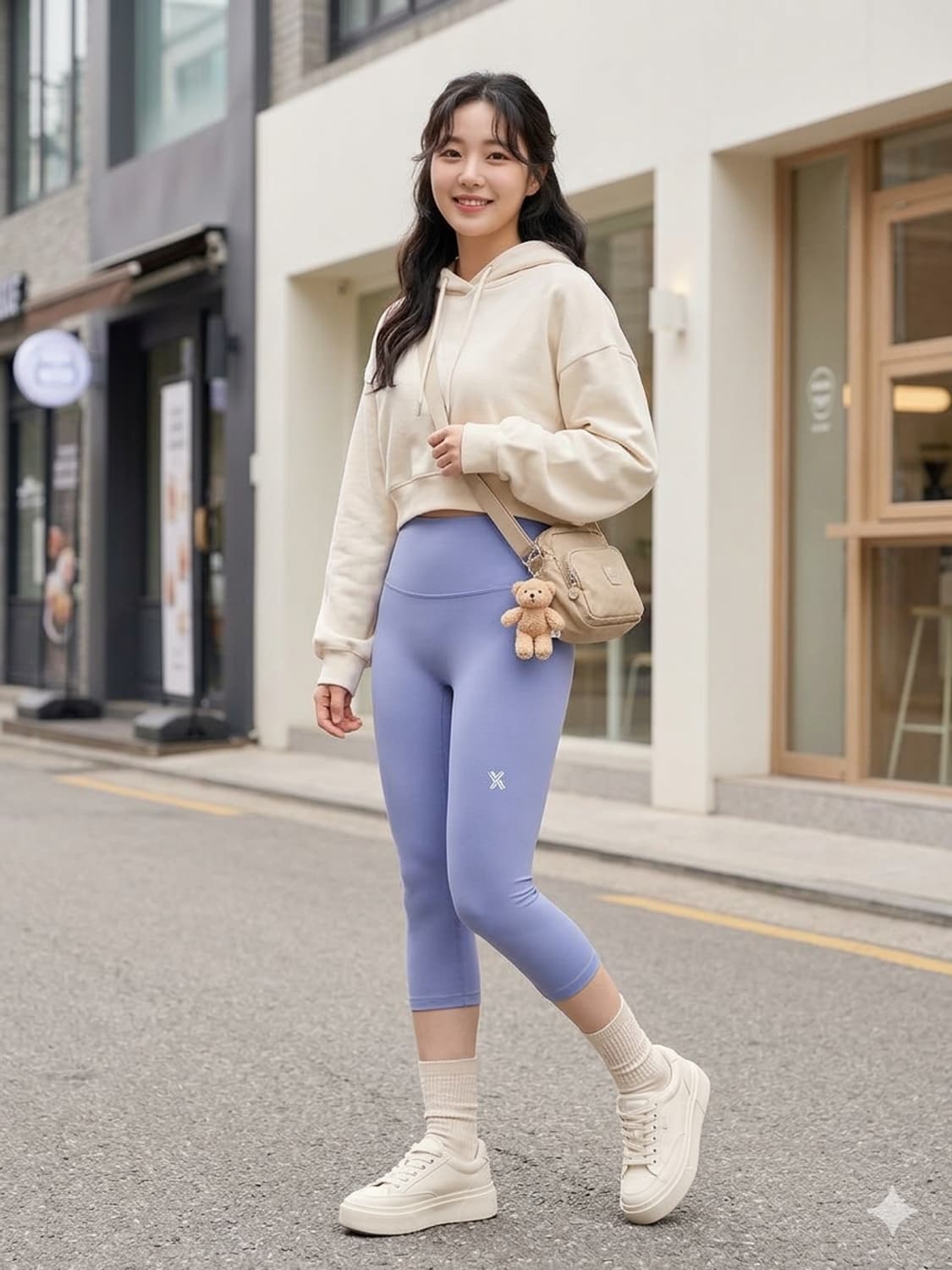 젝시믹스(XEXYMIX) 베이직 크롭 레깅스 연보라 상품이미지1