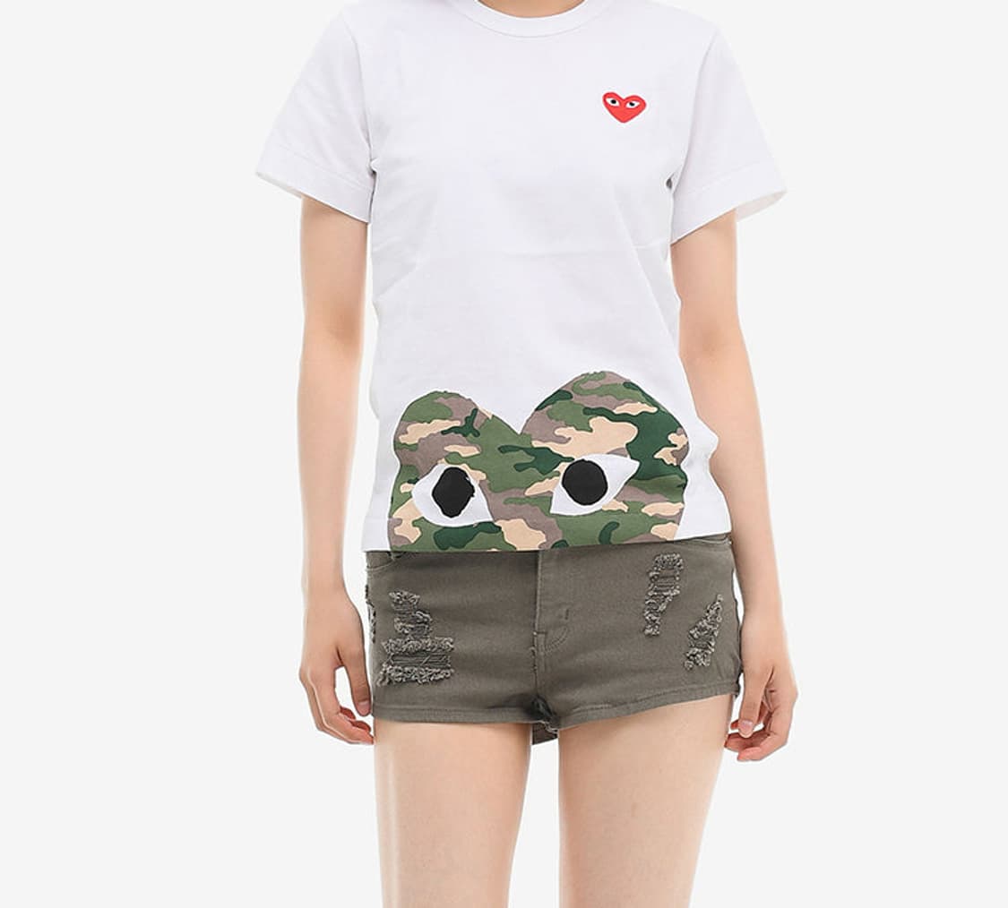 COMME DES GARCONS 카모플라주 엣지 하트 티셔츠 상품이미지1