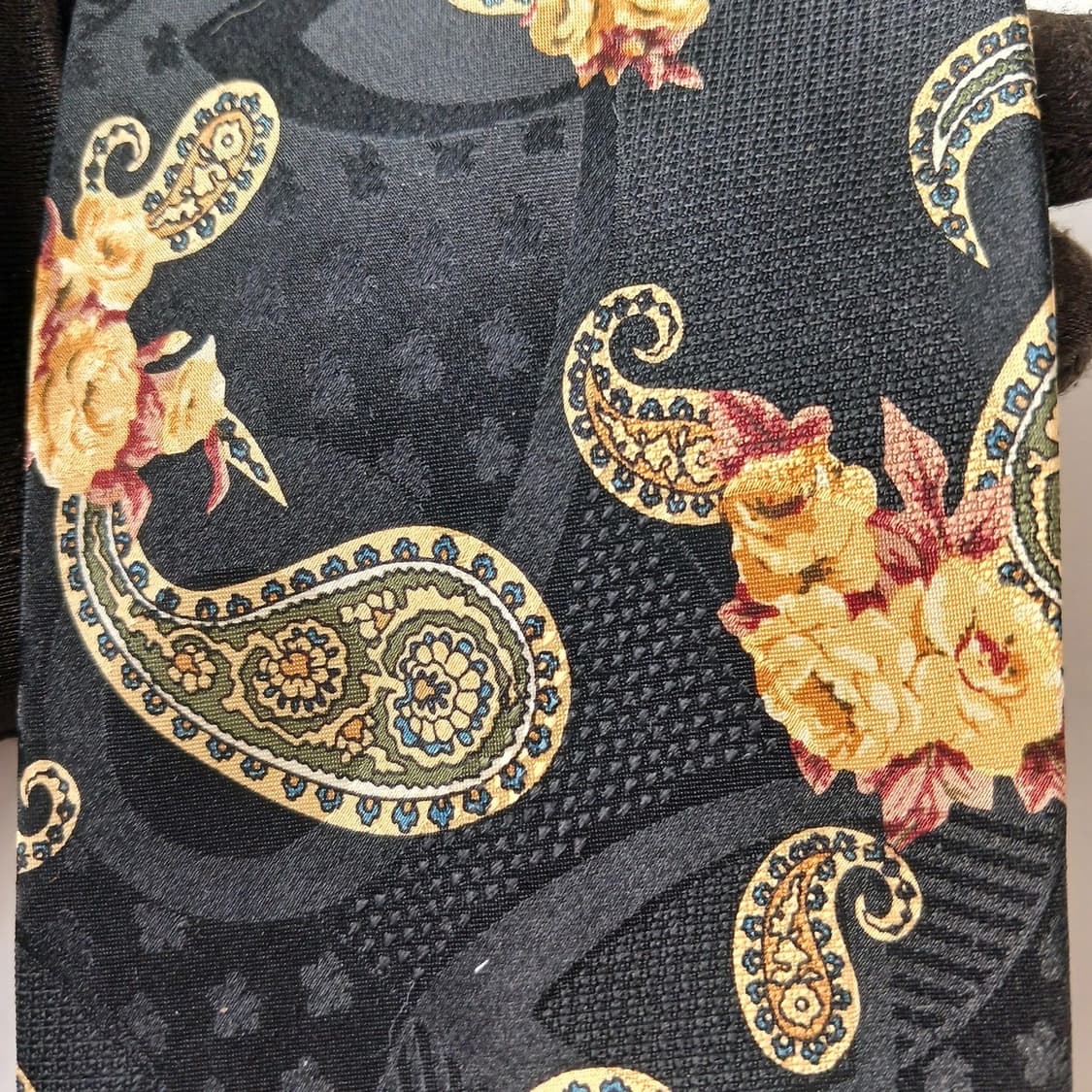 니나리치 실크 페이즐리 플라워 넥타이 10cm A+등급 A19836 상품이미지8