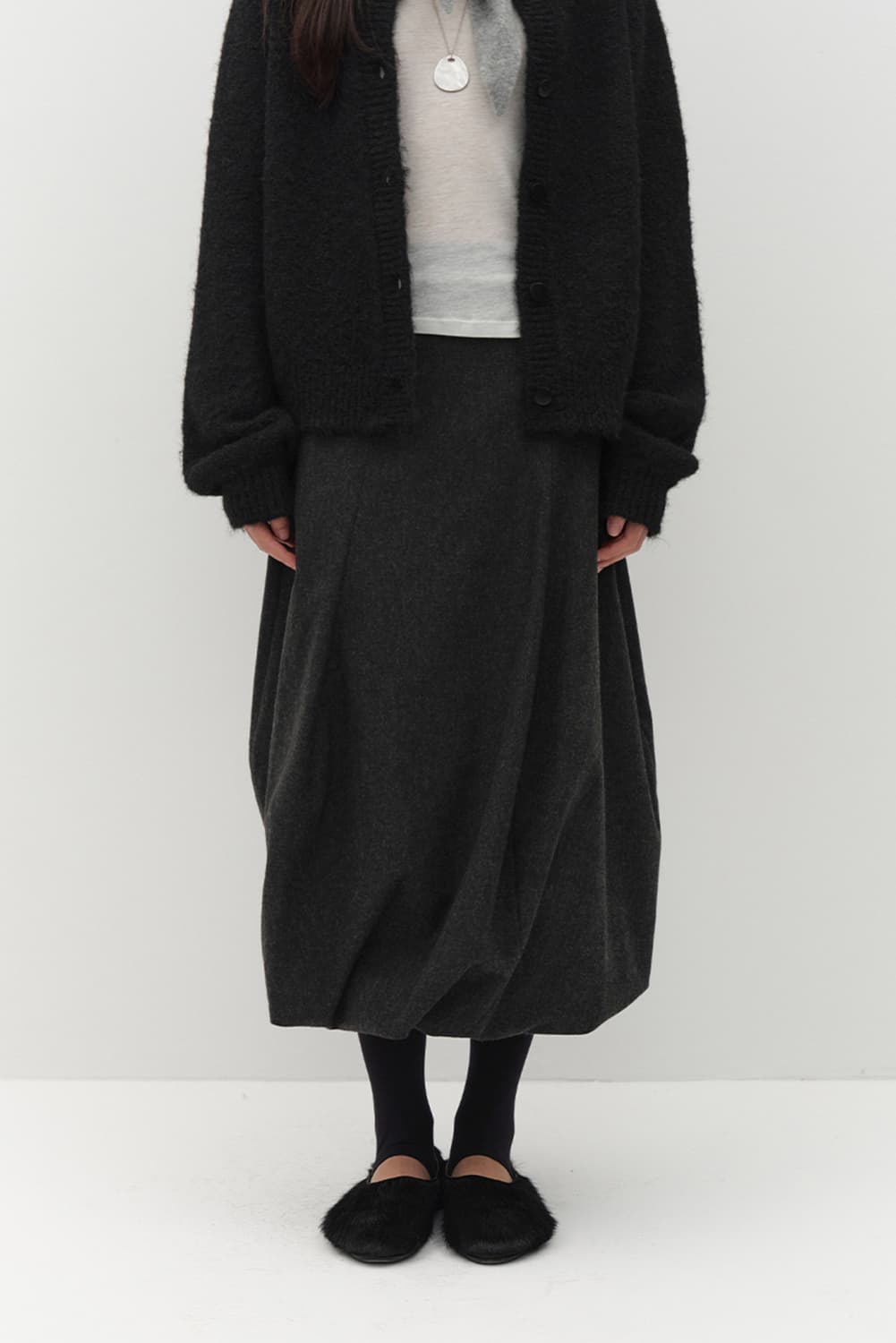 WOOL BALLOON SKIRT [CHARCOAL] 상품이미지3