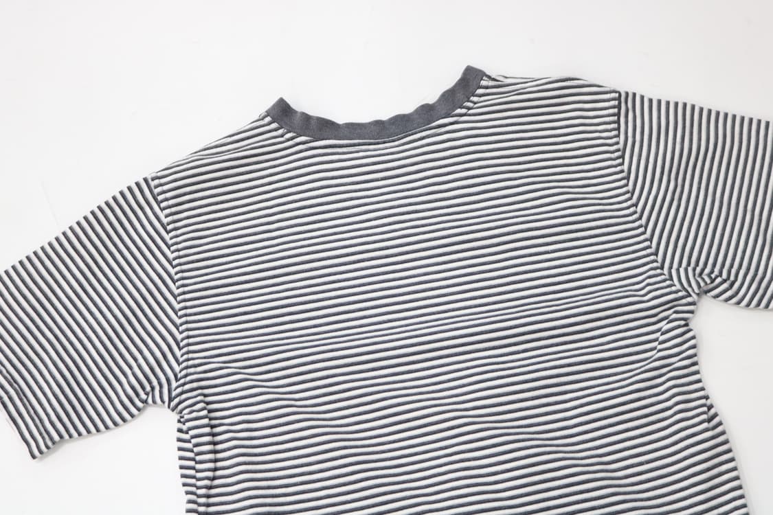 비치 스케이트보드 빈티지 스트라이프 브이넥 반팔 티셔츠 (L) 상품이미지8