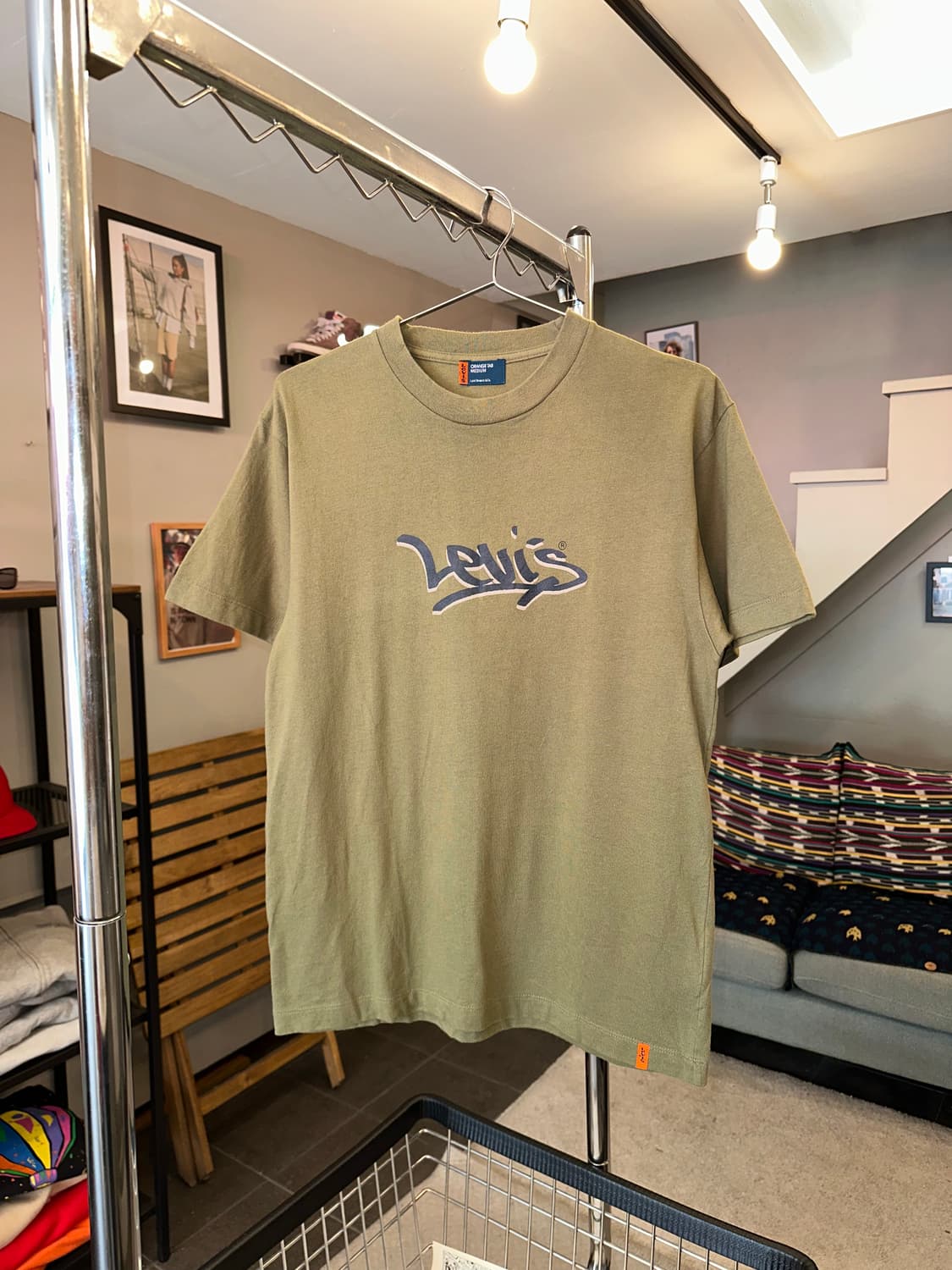 Levi’s Orange Tap logo print cotton T 상품이미지3
