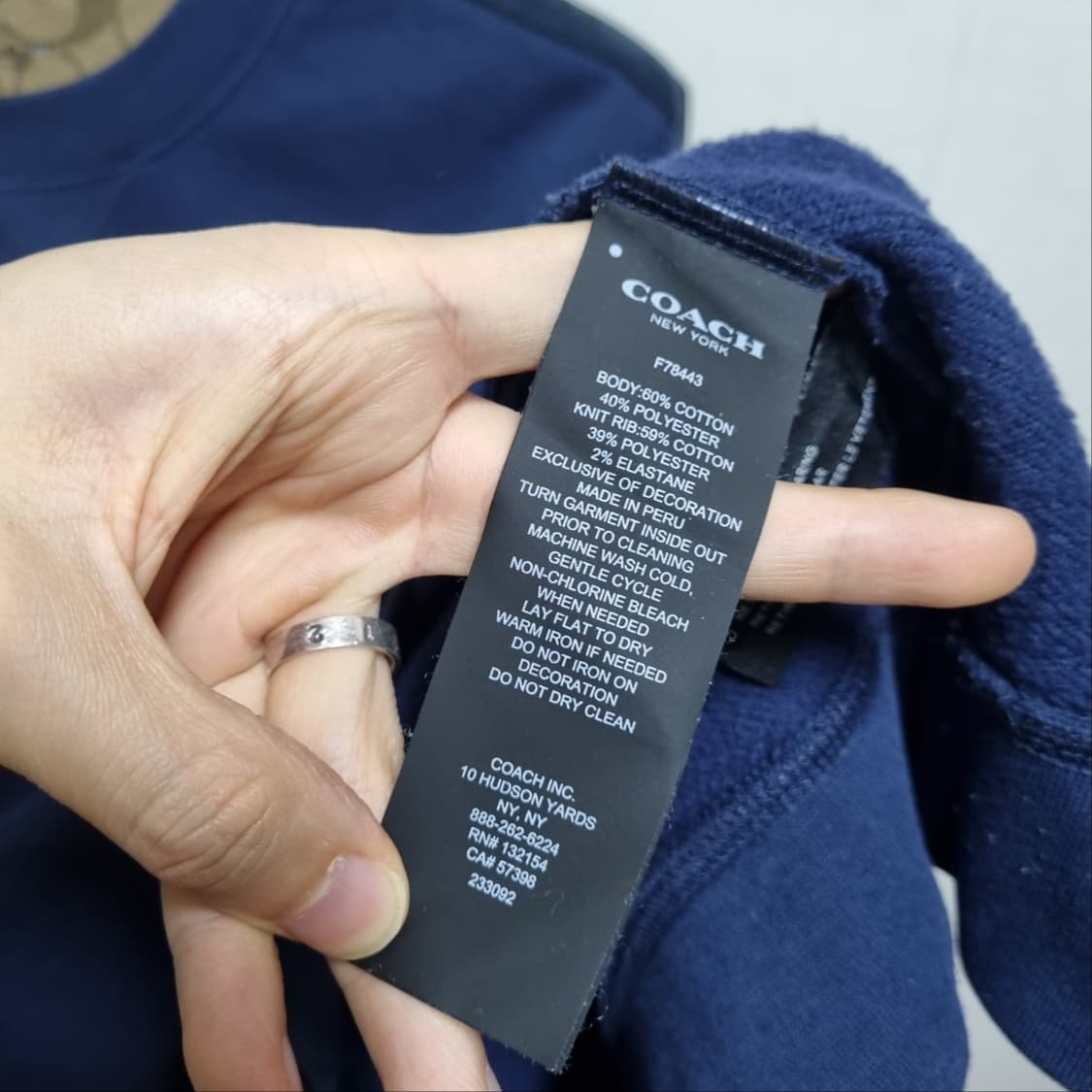 ( 100 ) 코치 coach 네이비 사이드 레터링 맨투맨 상품이미지6