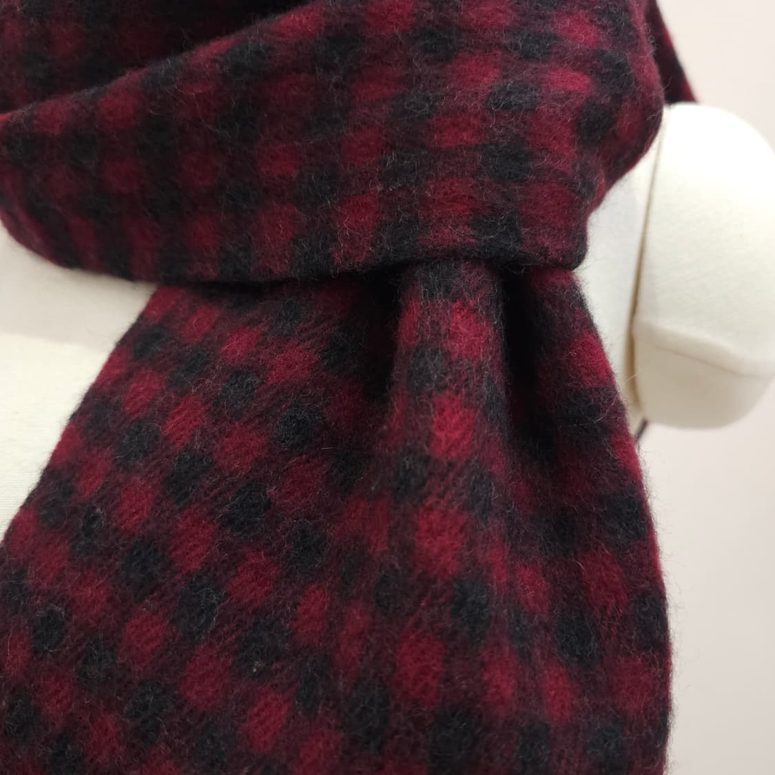 모헤어 레드 양면 머플러 남녀공용 상품이미지2