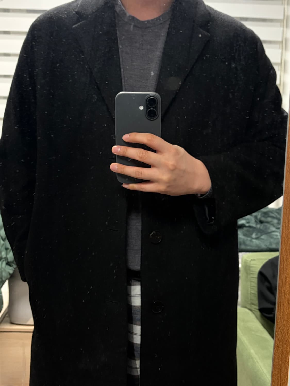 인사일런스 캐시미어 블렌드 싱글 코트 블랙 ‘ 상품이미지6