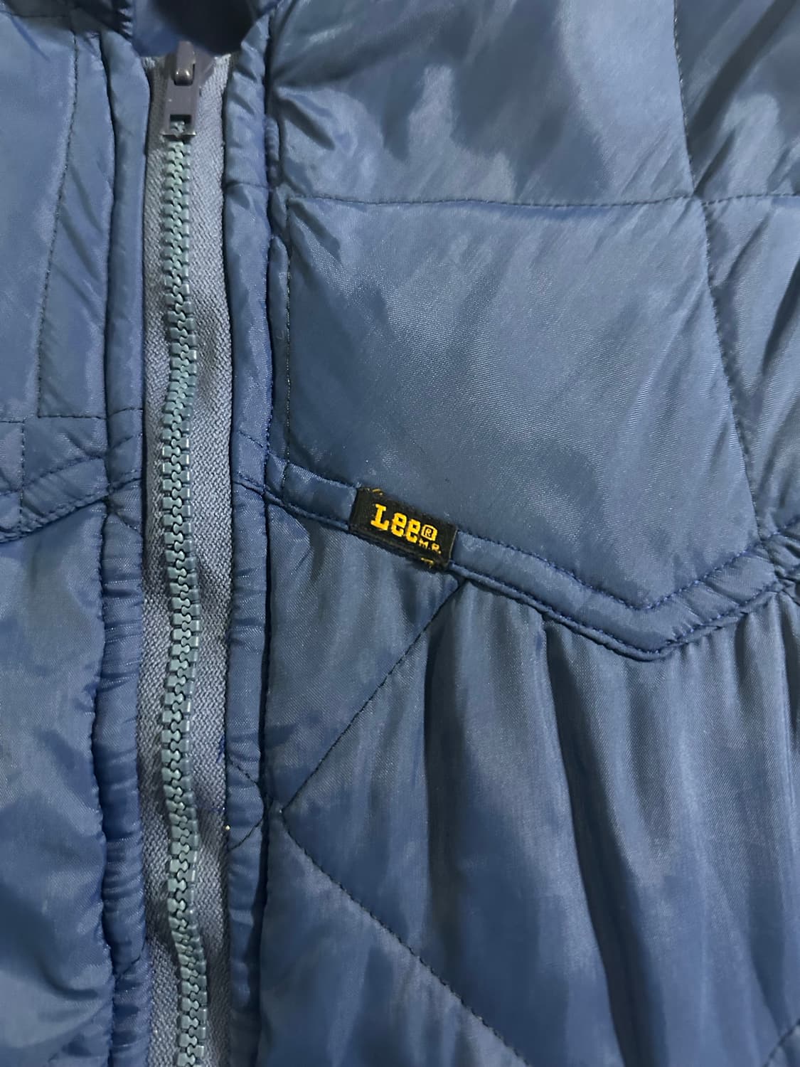 80s Lee 영국산 네이비 다이아몬드 퀼팅 베스트 상품이미지5