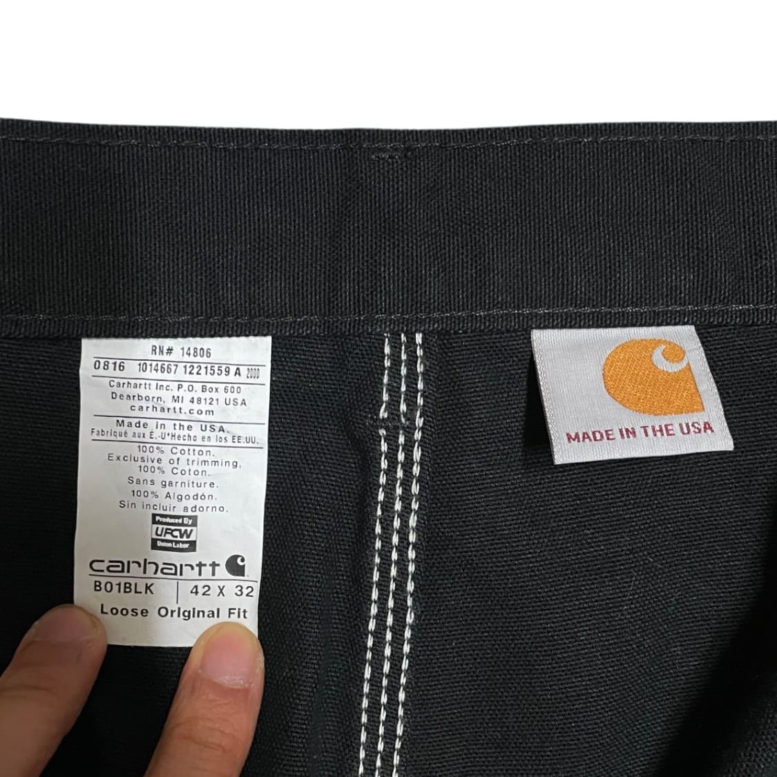[42x32] 칼하트B01 made in USA 더블니 팬츠 오리지날 핏 상품이미지2