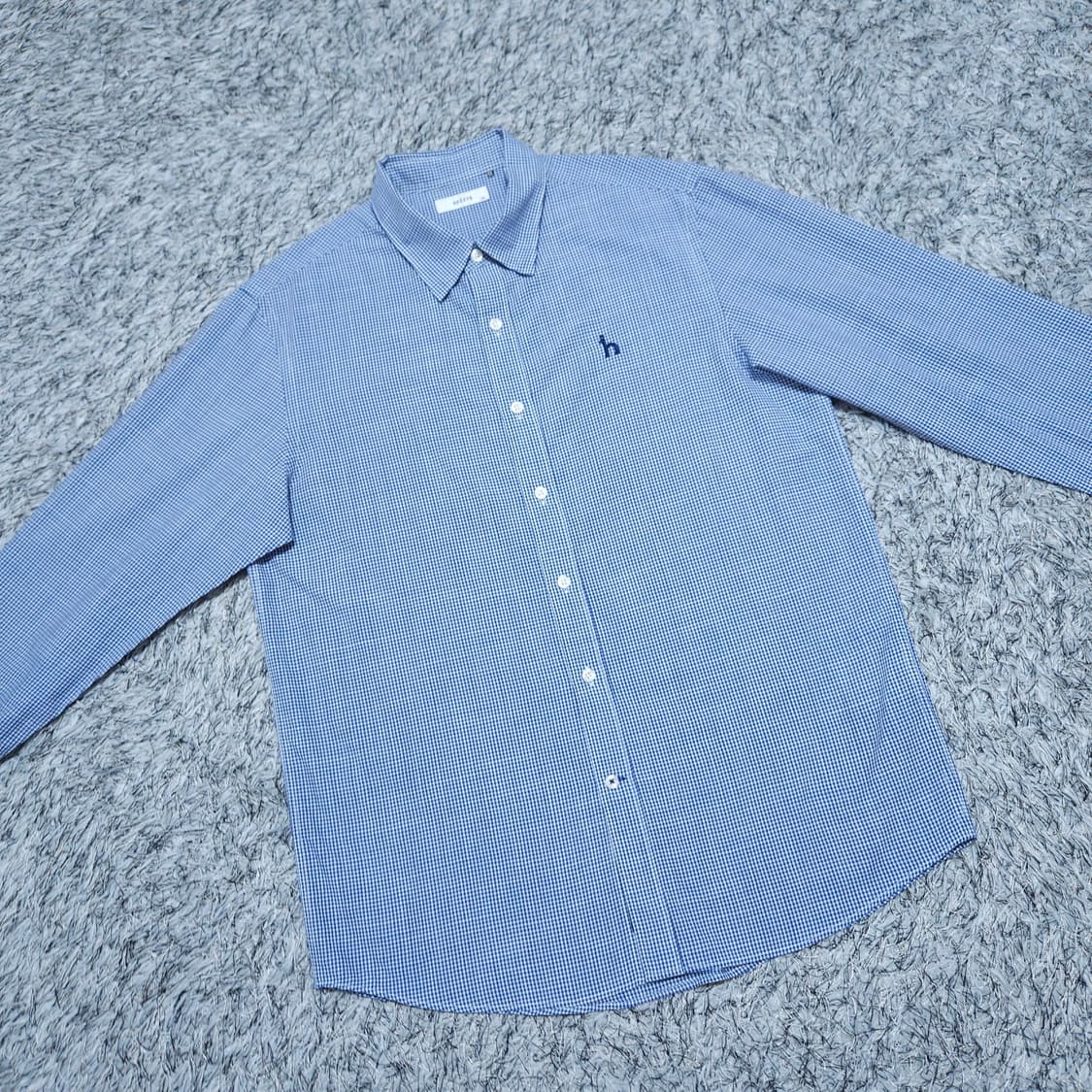 헤지스)100 남자 마이크로 체크셔츠남방 / 왕눈이샵 상품이미지2