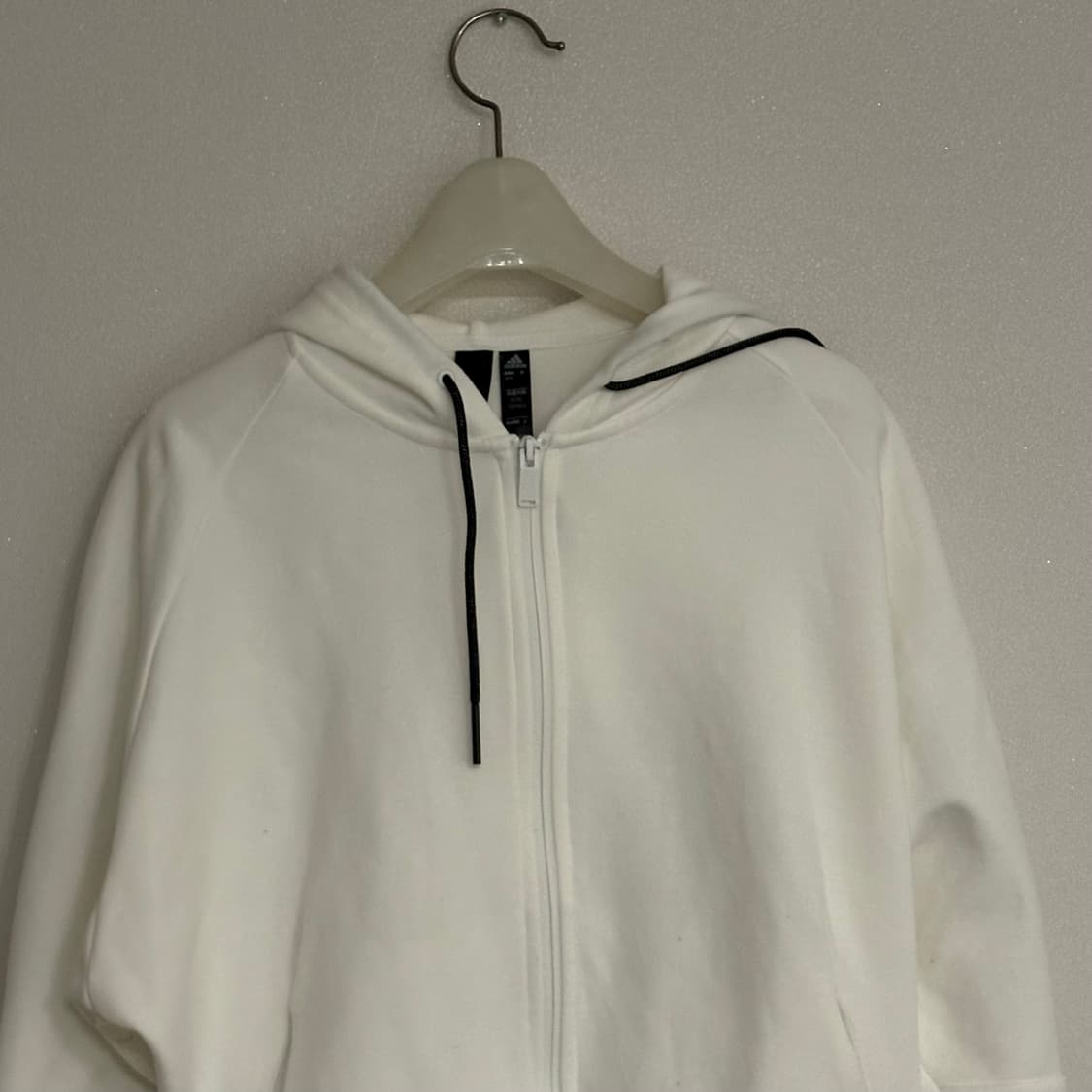 아디다스 화이트 후드 집업 상품이미지3