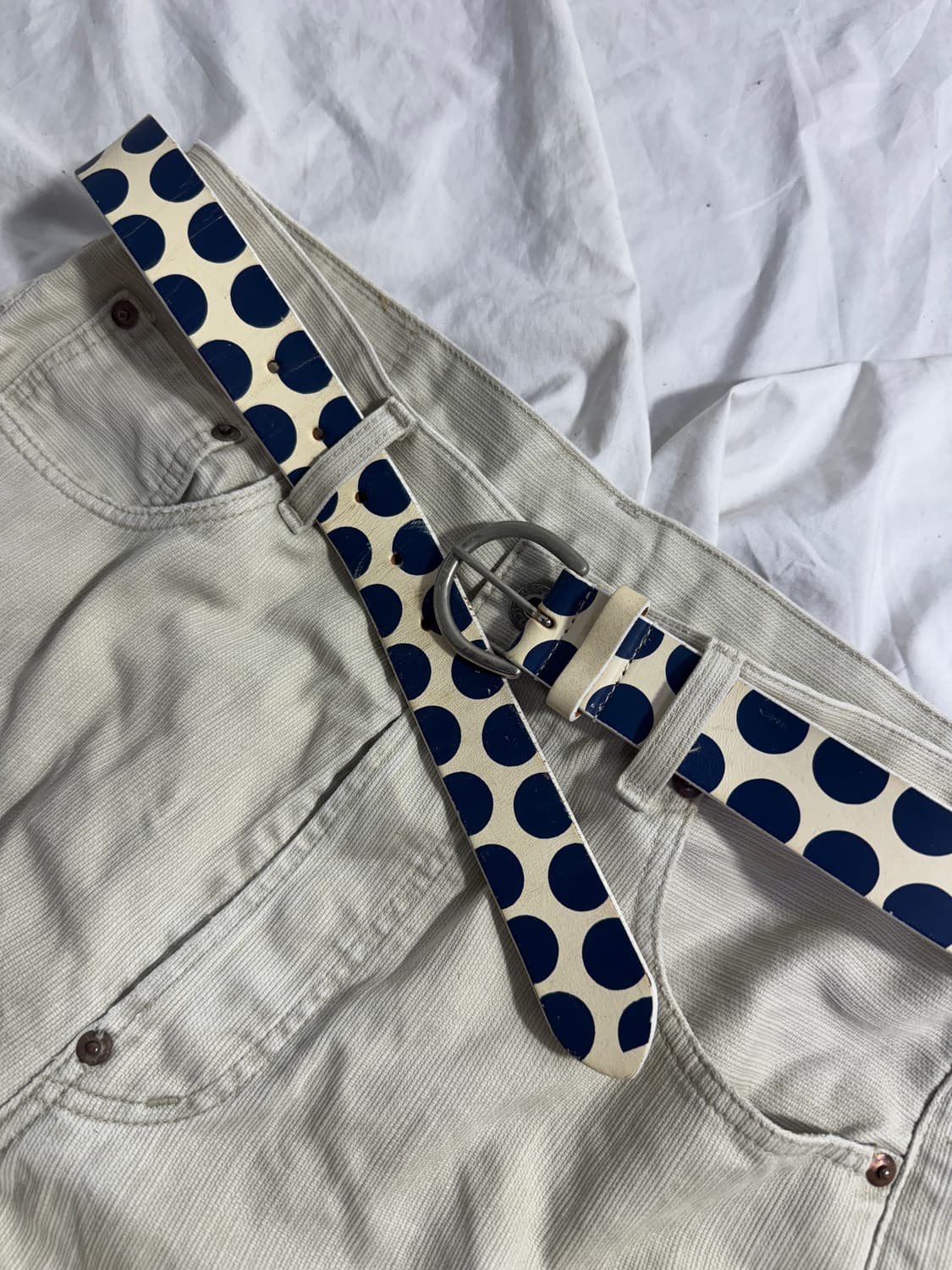 빈티지 도트 레더 벨트 상품이미지3