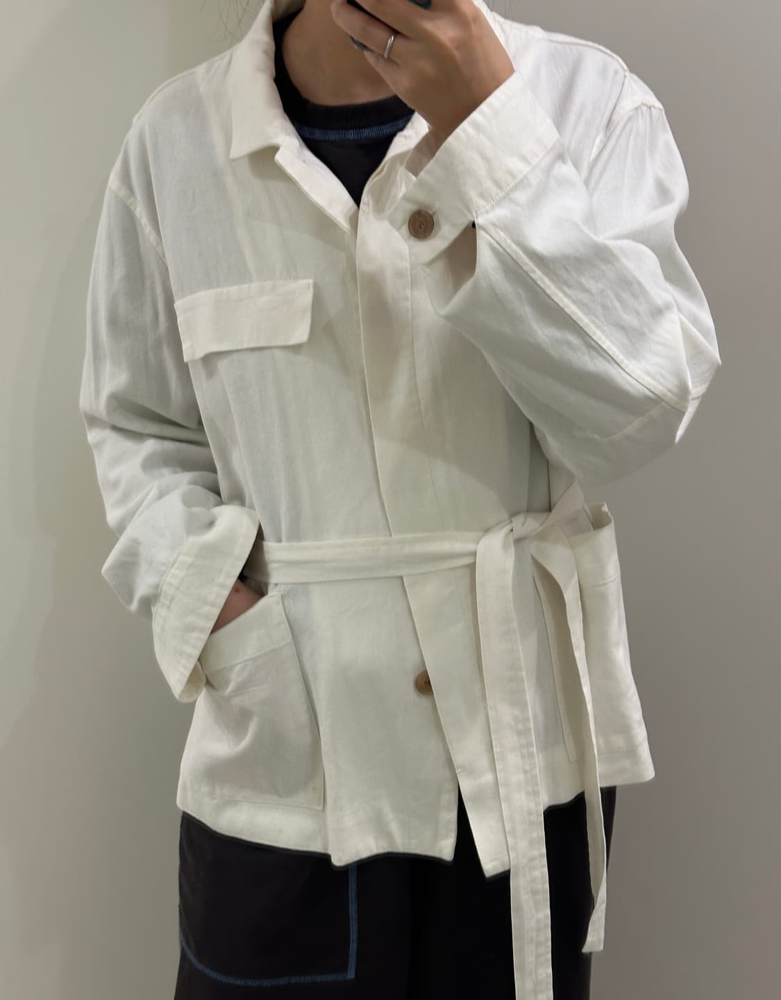 when we will 린넨 자켓 화이트 상품이미지7