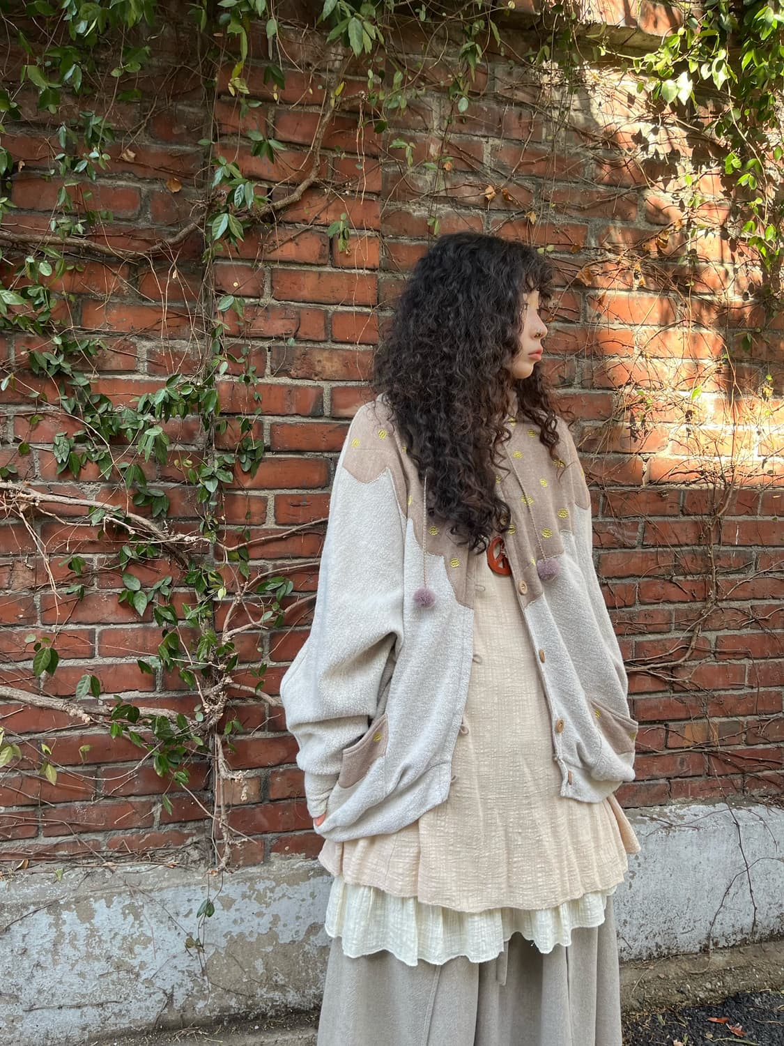 scolar 오트밀 라떼 가오리 핏 후드 가디건 상품이미지4