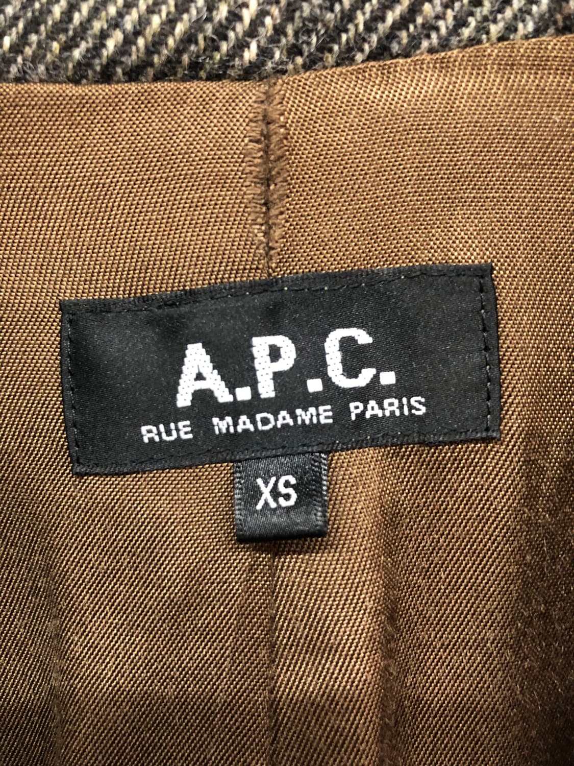 아페쎄 A.P.C 헤링본 패턴 울 코트 XS(95) 상품이미지5