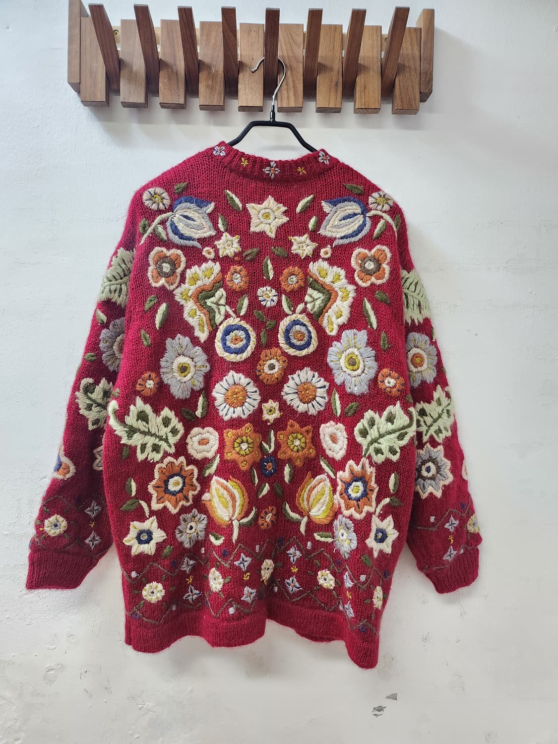 일본빈티지 플라워자수스웨터 상품이미지6