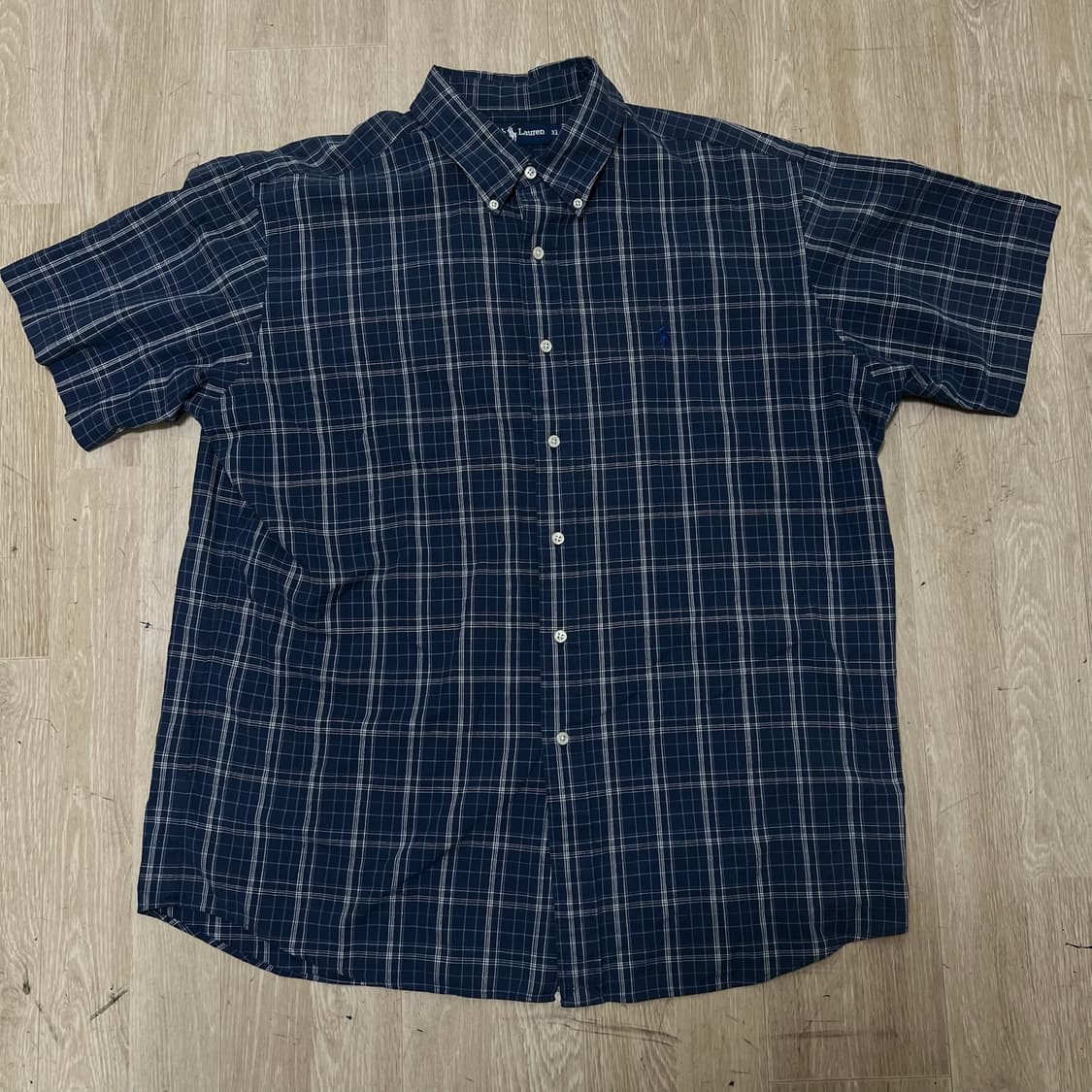 폴로 랄프로렌 버튼다운 체크 반팔셔츠 XL/105  상품이미지1