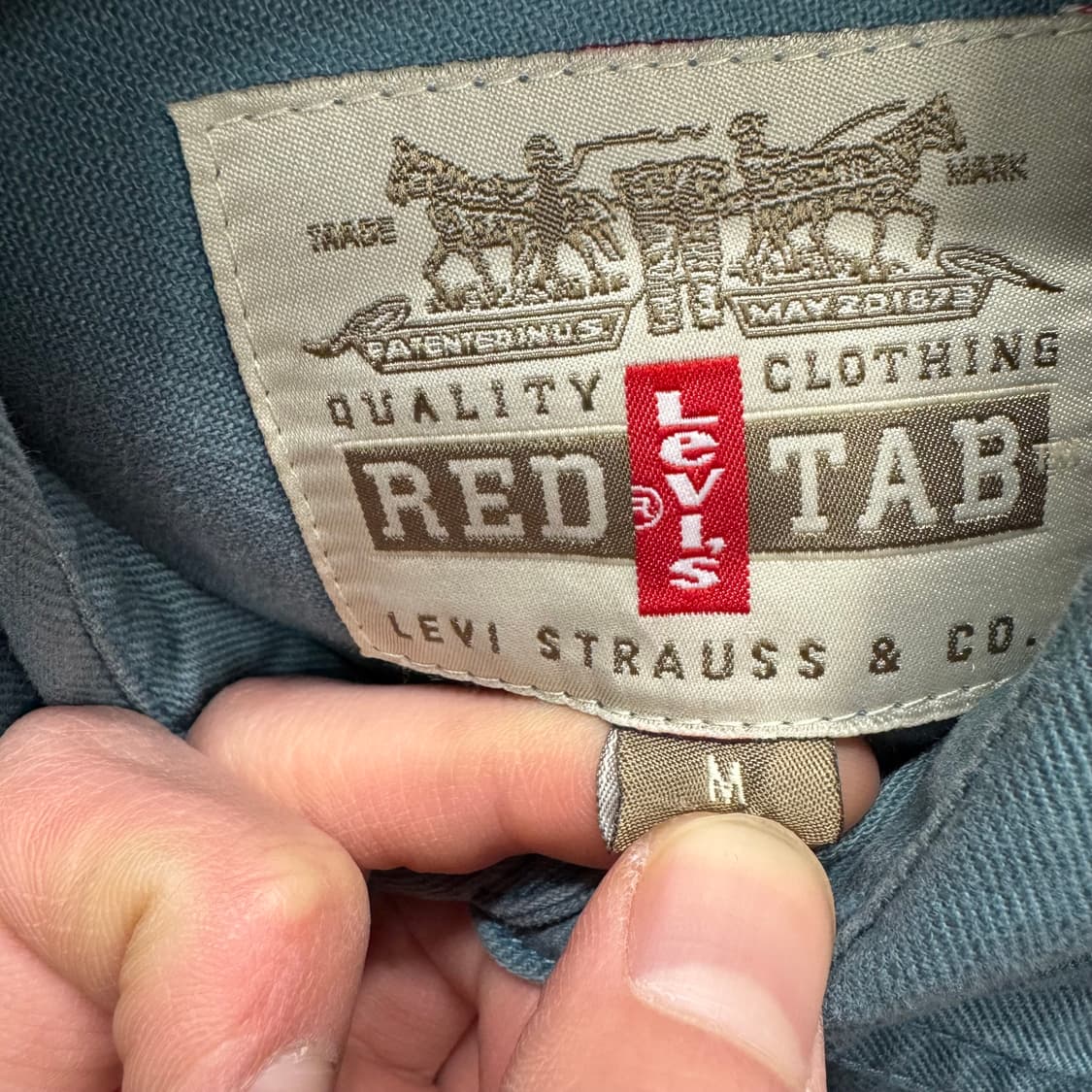 90s 리바이스 레드탭 워크 셔츠 전면 투포켓 포인트 청록 상품이미지6