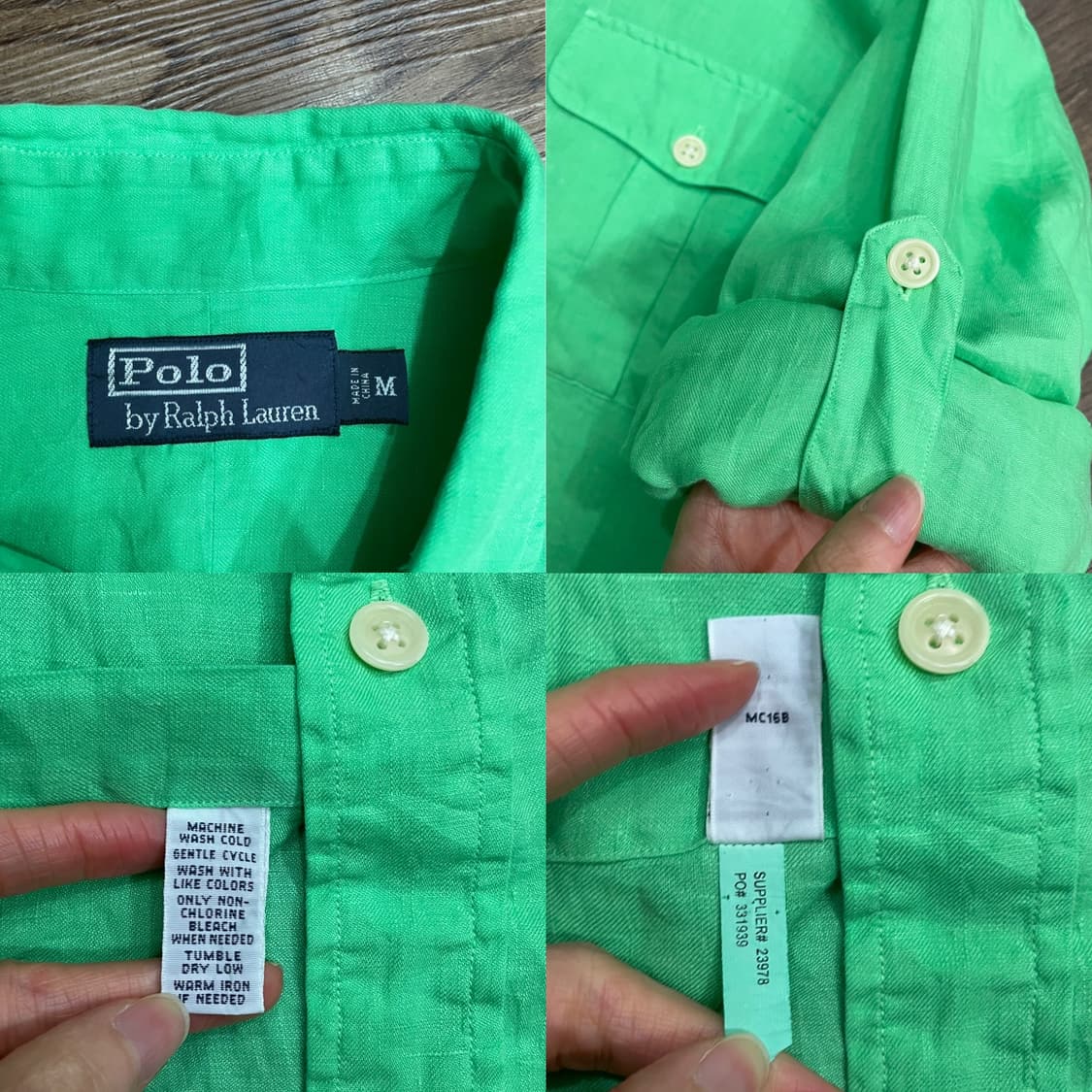 폴로 랄프로렌 사파리 롤탭 린넨 셔츠 그린 상품이미지8