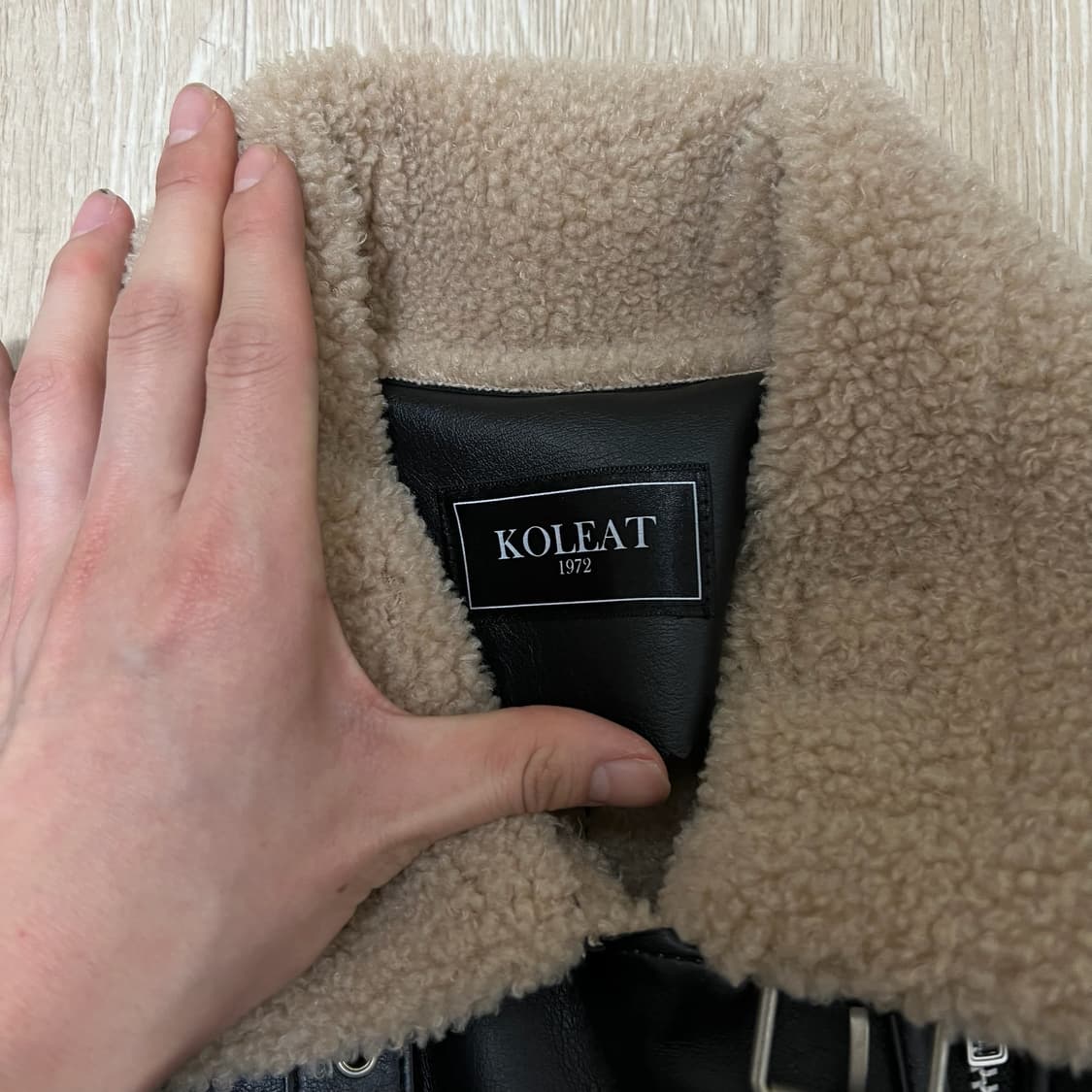 콜릿 그랑스 레더 양털 무스탕 자켓 L/100  상품이미지4