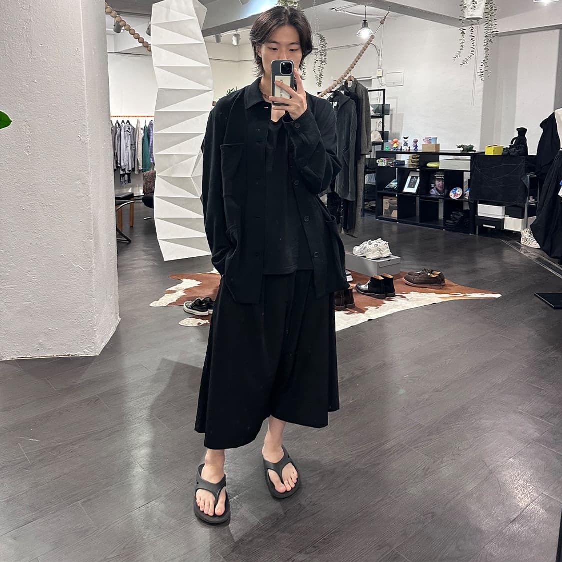 요지야마모토 실키 하카마 팬츠 상품이미지4